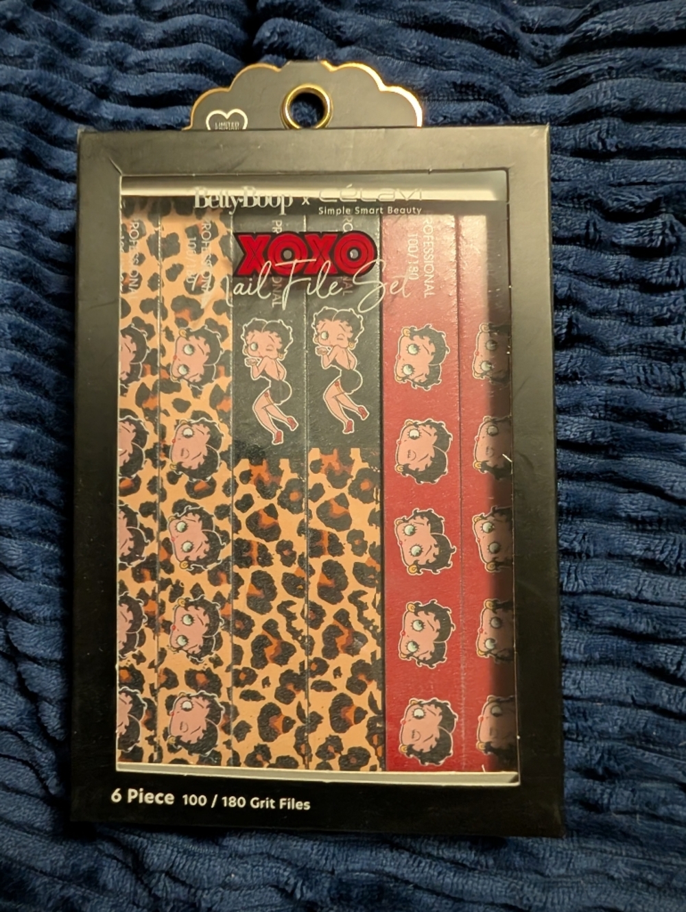 Betty Boop Leopard & Red Nail File Set - Black, Tan, Red, Pink